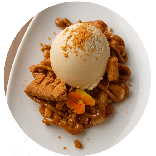 Vegan Dessert. Vegan Waffle