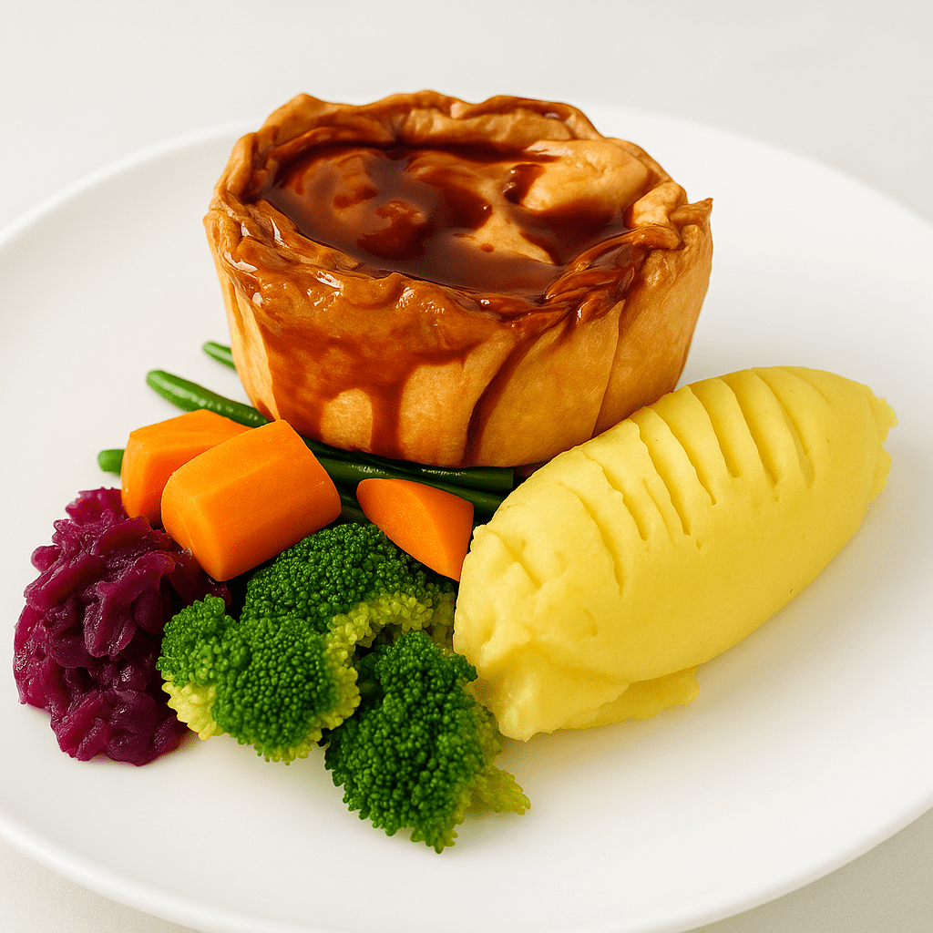 Homemade Steak and Ale Pie. Purple Moose