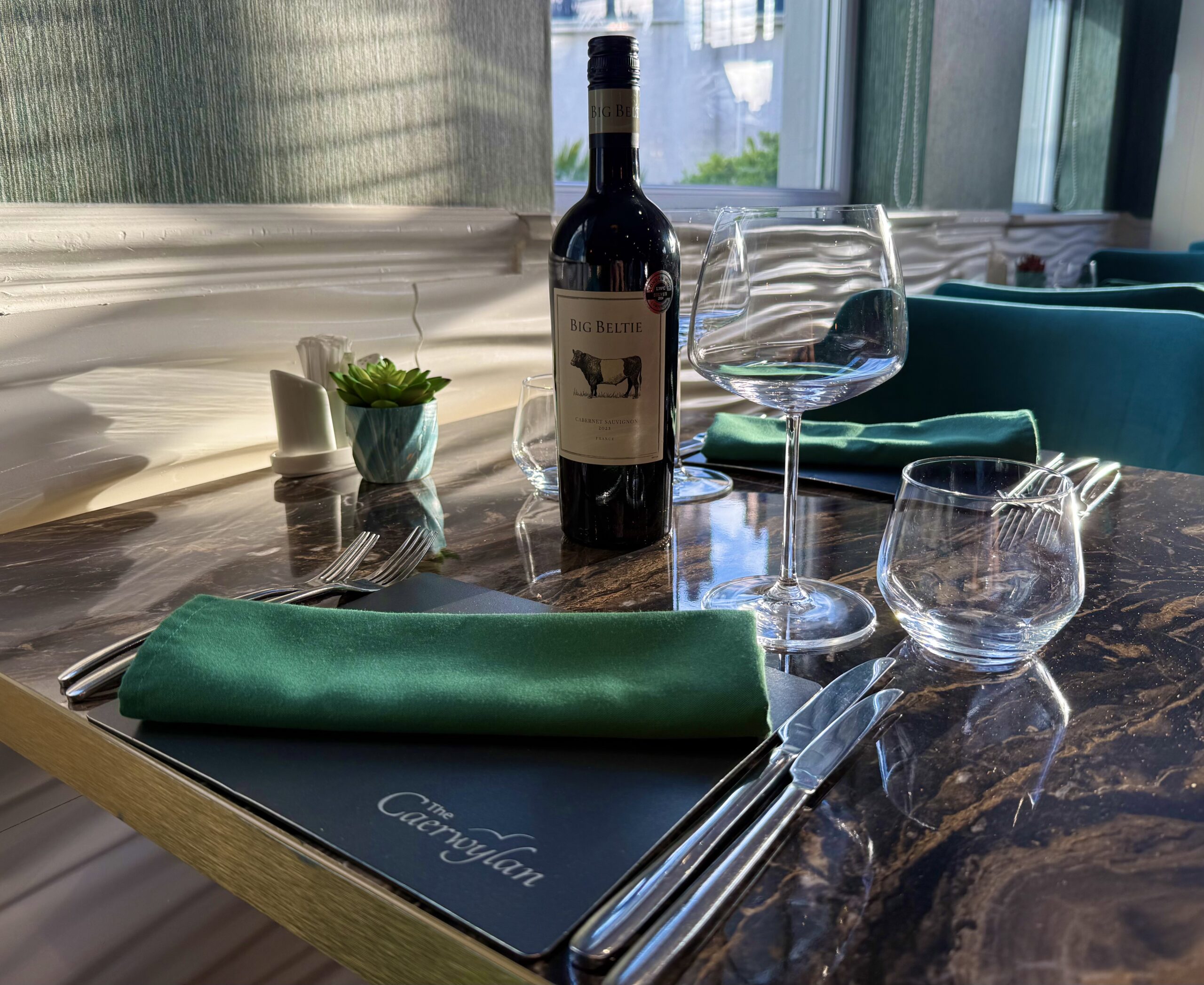 Restaurant Table with wine